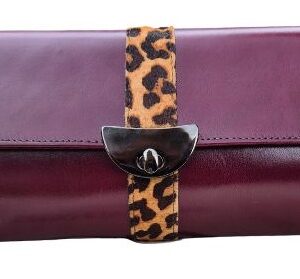 Sedna bőrtáska - burgundi, leopárd