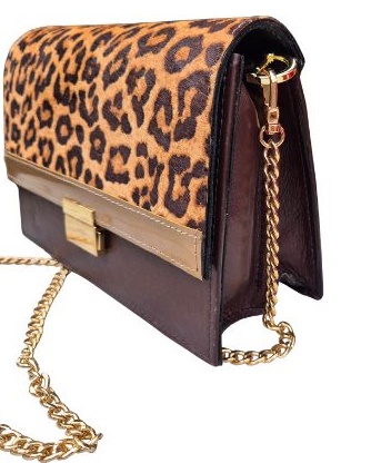 Kirké bőrtáska - csokoládé-leopárd - Image 3