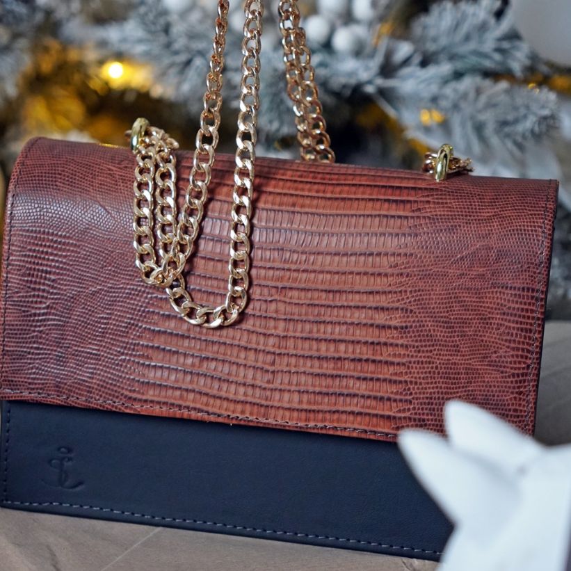 Kirké bőrtáska - barna krokodil - Image 3