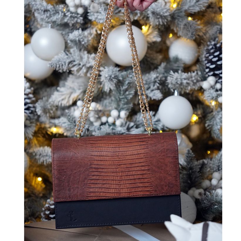 Kirké bőrtáska - barna krokodil - Image 2