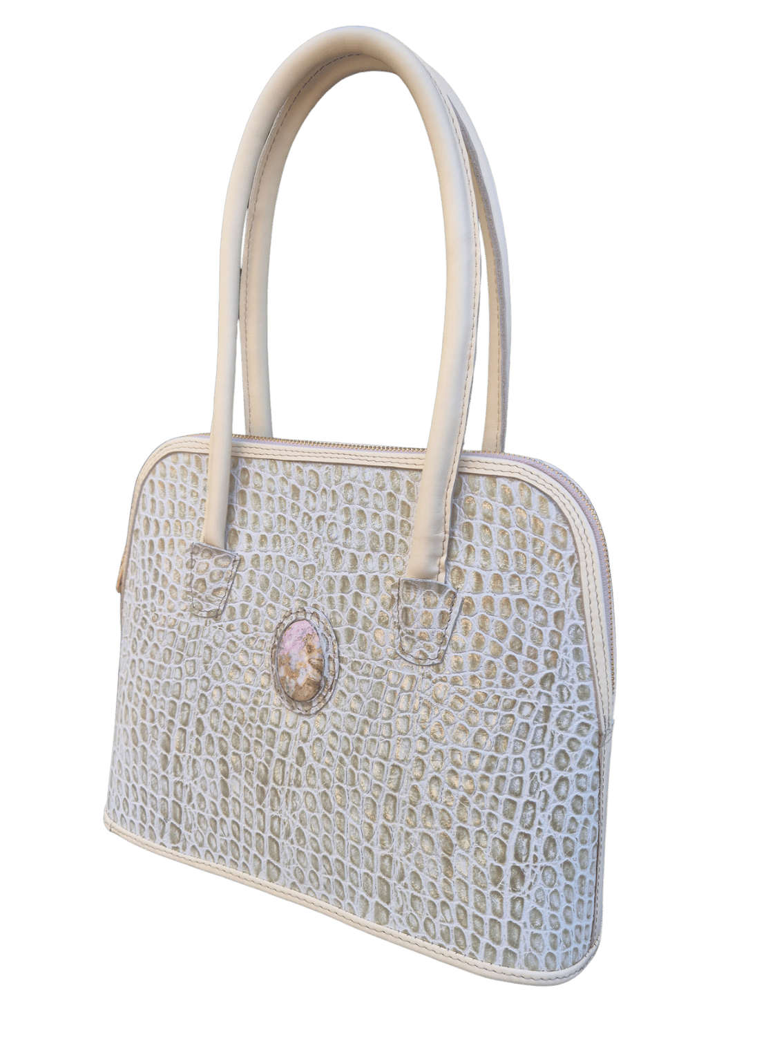 Szeléné bőrtáska- Rodokrozit ásvánnyal